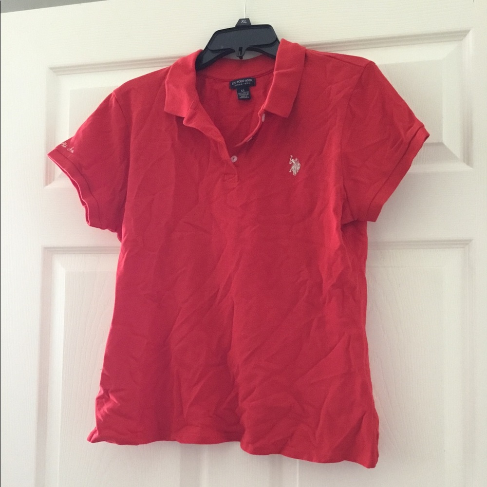 Red polo shirt